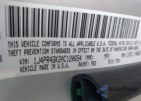 2010 Jeep Grand Cherokee Laredo z USA, uszkodzony, nr VIN 1J4PR4GK2AC120654